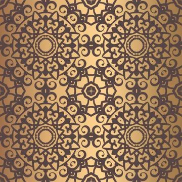 Golden Arabesque Pattern Stock Illustration