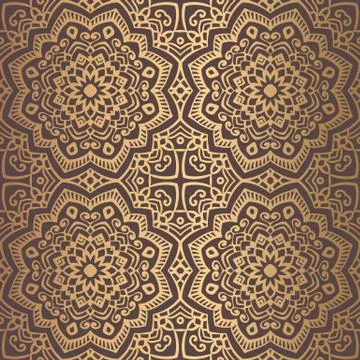 Golden Arabesque Pattern Stock Illustration