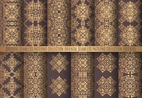 Golden Arabesque Patterns 스톡 일러스트