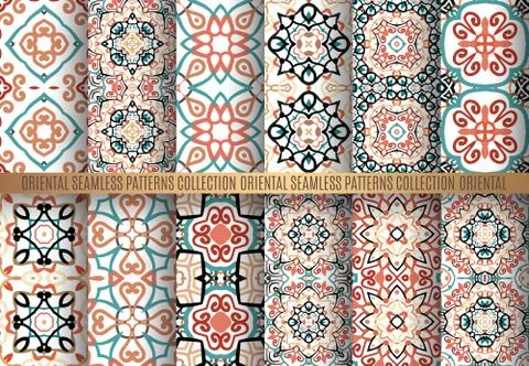 Golden Arabesque Patterns Stock Illustration