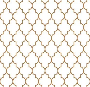 Golden arabic seamless pattern grid lantern shapes Stockillustratie