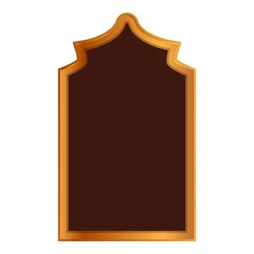 Golden arabic style frame bordering empty dark background Stock Illustration