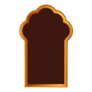 Golden arabic window frame with blank space for text or image Stock Illustration
