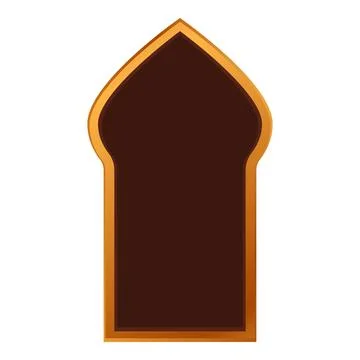 Golden arch islamic window frame representing culture and tradition Stock Illustration