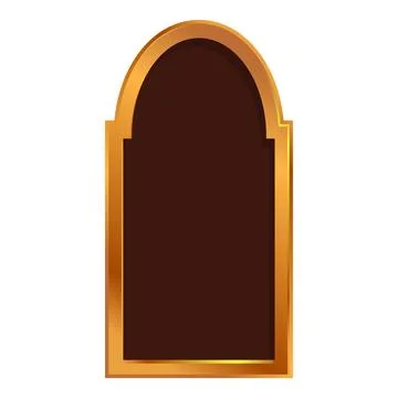 Golden arch window frame providing empty space Ilustración de archivo