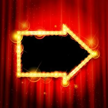 Golden arrow with light bulbs Stock-Illustration