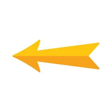 Golden arrow pointing left representing direction or previous item Stock Illustration