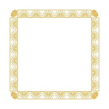 Golden art deco border creating elegant frame design Stock Illustration