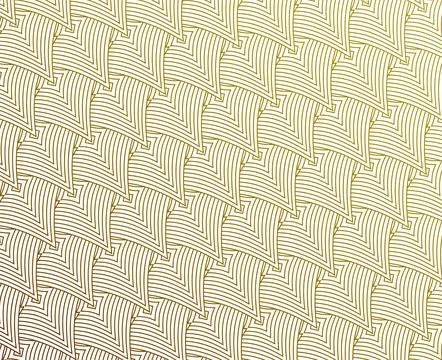 Golden Art Deco Pattern Background With Elegant Repeating Scallop Fan Desig.. 库存插图