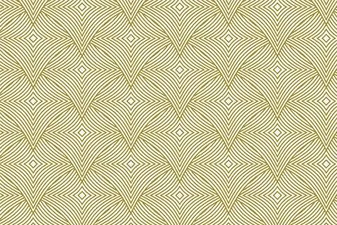 Golden Art Deco Pattern Background With Elegant Repeating Scallop Fan Desig.. イラスト素材