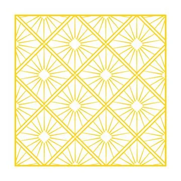 Golden art deco pattern creating abstract sunburst design Stock Illustration
