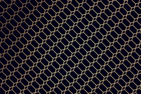 Golden art polygonal seamless patterns. Stock Illustration