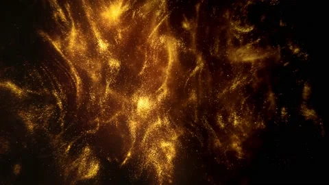 Golden Aura: Hypnotic Patterns of Shimmering Particles in Motion on Black Stock Footage 236389184