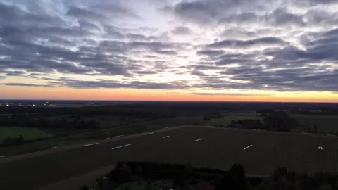 Golden Autumn Fields at Sunset Stock Footage 320495789