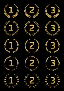 Golden award set Illustrazione stock