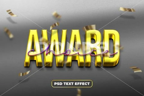 Golden award text effect PSD Template
