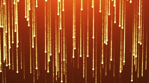 On a golden background, chains of bright yellow hearts appear on top. Animation Stock Footage 259138330