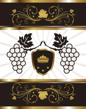 Golden background with grapevine Stock Illustration