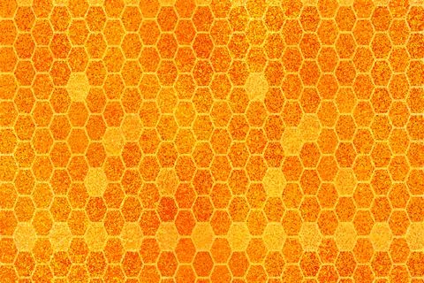 Golden background with honeycomb shapes. Vector illustration. Pattern with Stock Illustration