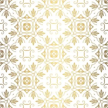 Golden background. Luxury seamless pattern elegant design Stock Illustration