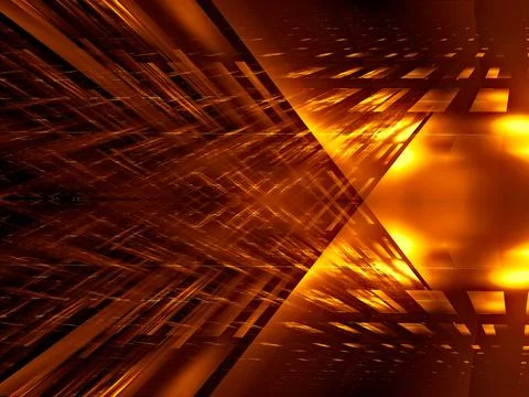 Golden background with rays of light - abstract 3d illustration Stock Illustration