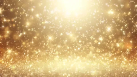 Golden background with round flying particles Stock Footage 308477309