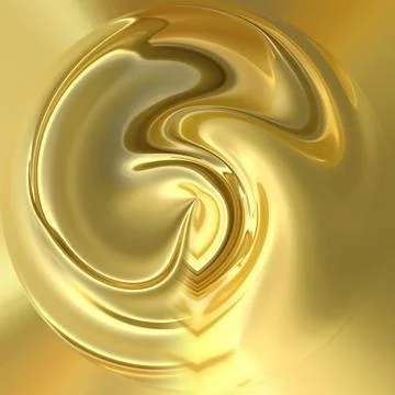 Golden background with sinuous lines twisted in a circle.  Stock Illustration
