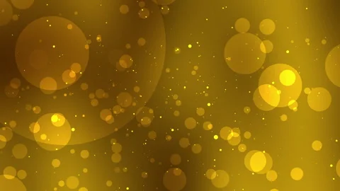 Golden background with translucent circles and sparkling lights. Stock Footage 294030033