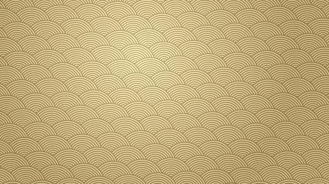Golden background wallpaper with japanese wave pattern Stock Illustration