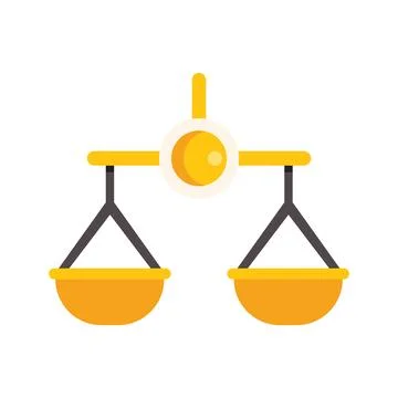 Golden balance scale representing equality and justice Stock Illustration
