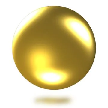 Golden ball 3D .(with Clipping Path). Stock Illustration