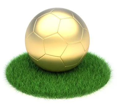 Golden ball on grass Illustrazione stock