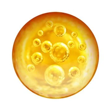Golden ball with small balls inside isolated on white background Stock Illustration