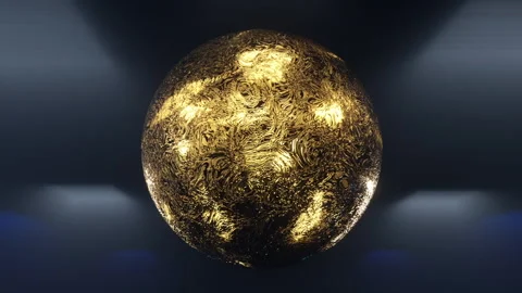 Golden Ball In Space Loop Stock Footage 279912722