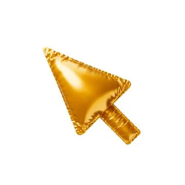 Golden balloon Arrow. 3d render illustration 库存插图