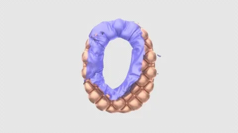 Golden Balloon Digit 0 Taking Off Blue Shell. 4K 3D animation on Alpha. Stock Footage 267355801