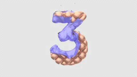 Golden Balloon Digit 3 Taking Off Blue Shell. 4K 3D animation on Alpha. Stock Footage 267355654