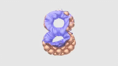 Golden Balloon Digit 8 Taking Off Blue Shell. 4K 3D animation on Alpha. Stock Footage 267355480