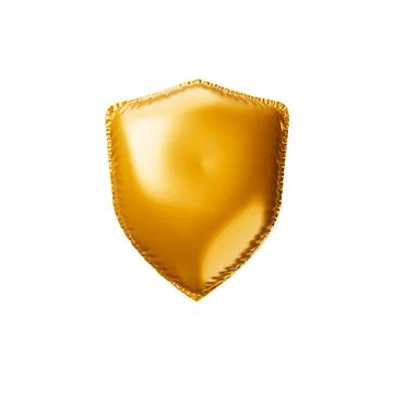 Golden balloon Shield. 3d render illustration Stock Illustration