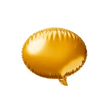 Golden balloon Speech Bubble. 3d render illustration 스톡 일러스트