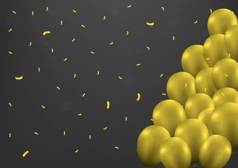 Golden balloons background Illustrazione stock
