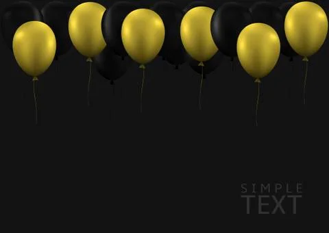 Golden balloons background Stock Illustration
