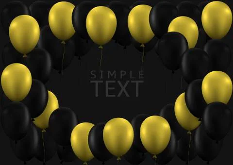 Golden balloons background Stock Illustration