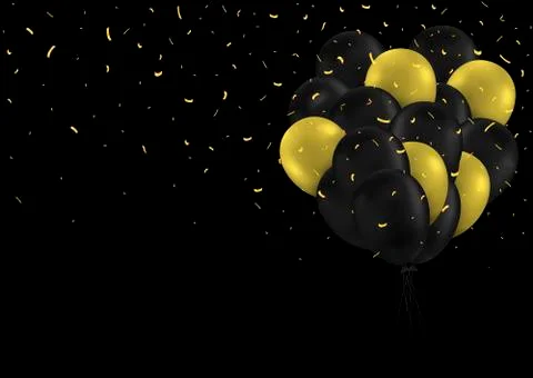 Golden balloons background Stock Illustration