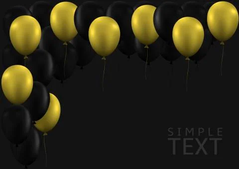 Golden balloons background Stock Illustration