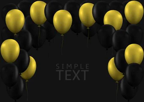 Golden balloons background Stock Illustration