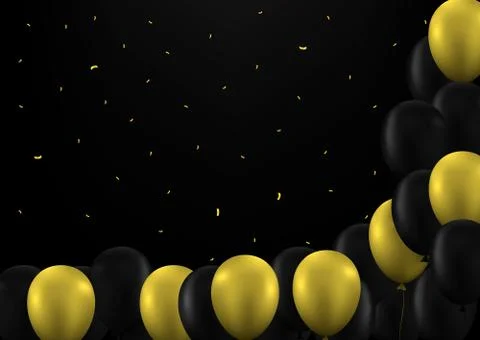 Golden balloons background Stock Illustration