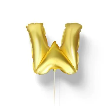Golden balloons letters from foil. Vector elements Stock Illustration