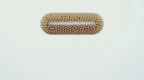 Golden Balls Fall From Capsule, 3d Animation 4k Stock Footage 64747486