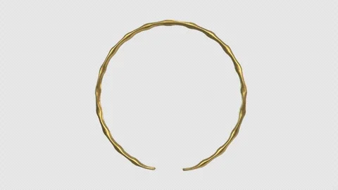 Golden Bangle Rotating on a Transparent Background. Seamless Loop. 4K Video stock 305668556